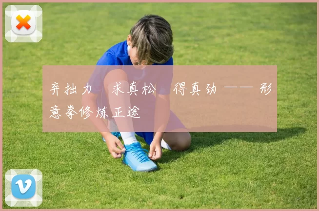 弃拙力・求真松・得真劲 —— 形意拳修炼正途