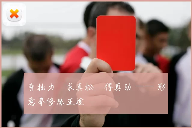 弃拙力・求真松・得真劲 —— 形意拳修炼正途