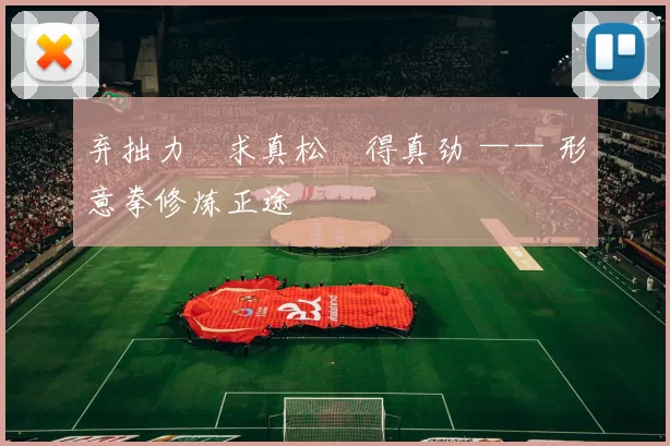 弃拙力・求真松・得真劲 —— 形意拳修炼正途