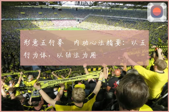 形意五行拳・内功心法精要:以五行为体,以劲法为用