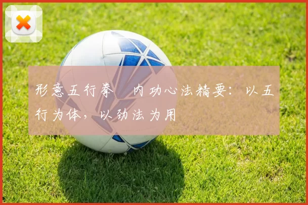 形意五行拳・内功心法精要：以五行为体，以劲法为用