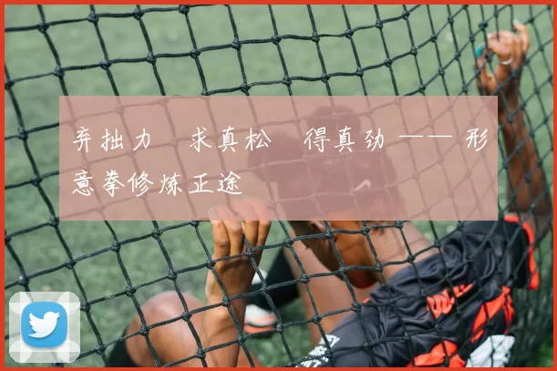 弃拙力・求真松・得真劲 —— 形意拳修炼正途