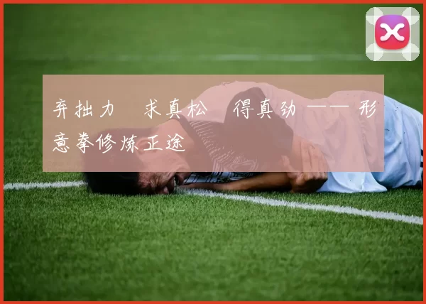 弃拙力・求真松・得真劲 —— 形意拳修炼正途