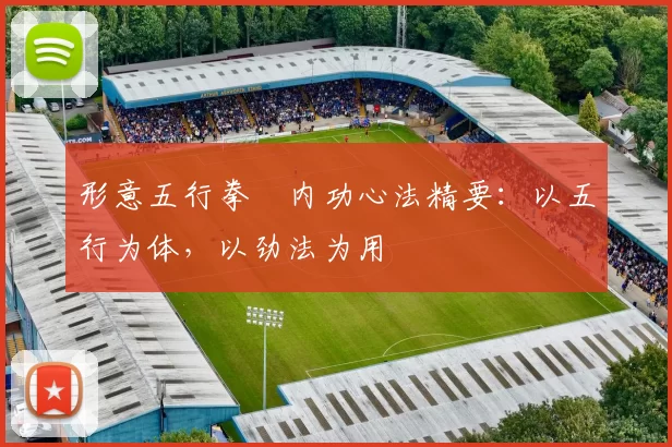 形意五行拳・内功心法精要：以五行为体，以劲法为用