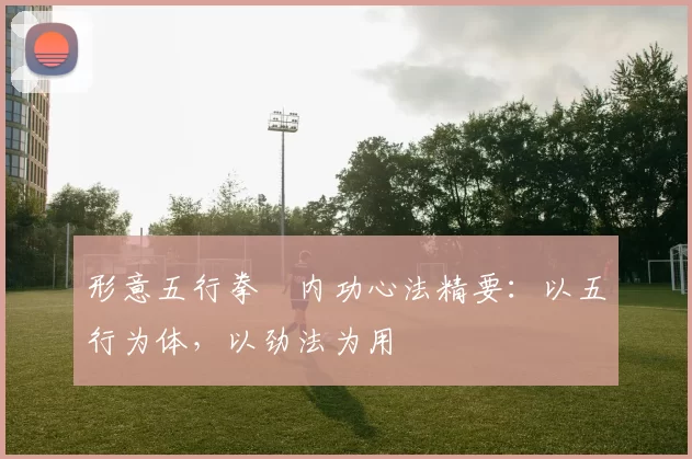 形意五行拳・内功心法精要:以五行为体,以劲法为用