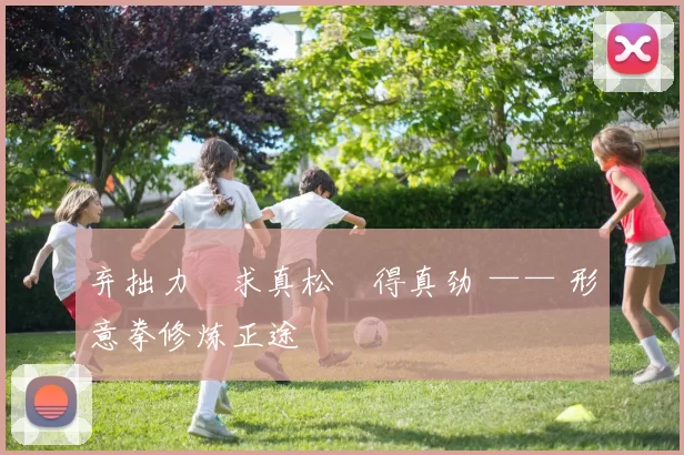 弃拙力・求真松・得真劲 —— 形意拳修炼正途