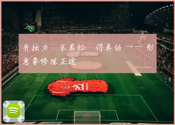 弃拙力・求真松・得真劲 —— 形意拳修炼正途