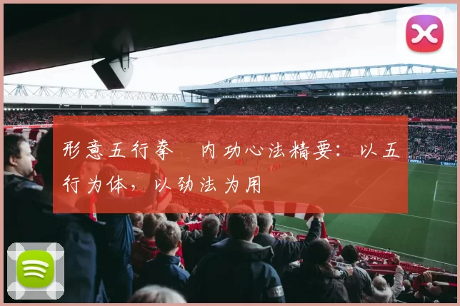 形意五行拳・内功心法精要:以五行为体,以劲法为用