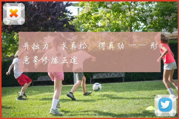 弃拙力・求真松・得真劲 —— 形意拳修炼正途