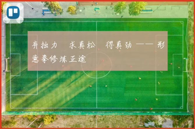 弃拙力・求真松・得真劲 —— 形意拳修炼正途