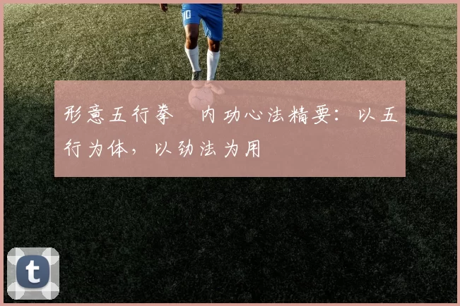 形意五行拳・内功心法精要:以五行为体,以劲法为用