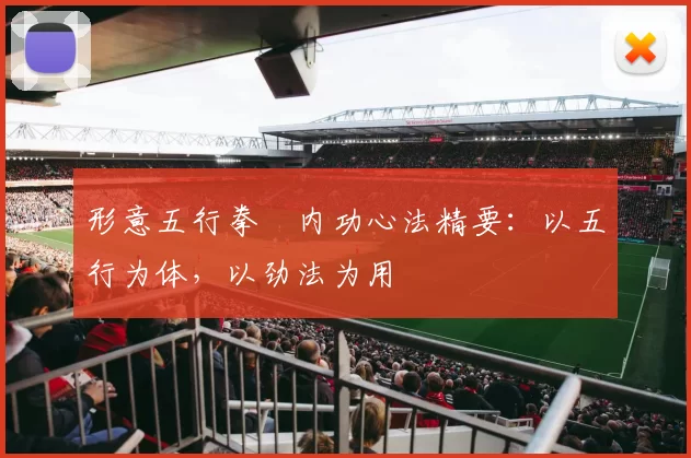 形意五行拳・内功心法精要：以五行为体，以劲法为用