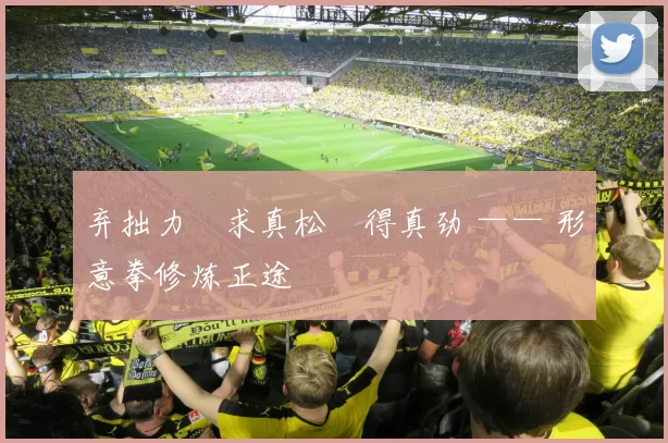 弃拙力・求真松・得真劲 —— 形意拳修炼正途