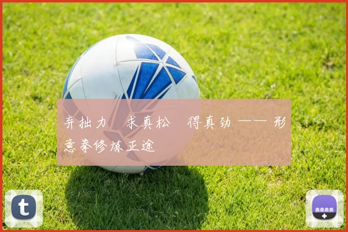 弃拙力・求真松・得真劲 —— 形意拳修炼正途