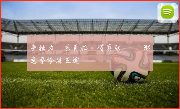 弃拙力・求真松・得真劲 —— 形意拳修炼正途