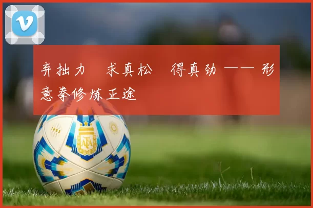 弃拙力・求真松・得真劲 —— 形意拳修炼正途