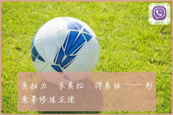 弃拙力・求真松・得真劲 —— 形意拳修炼正途