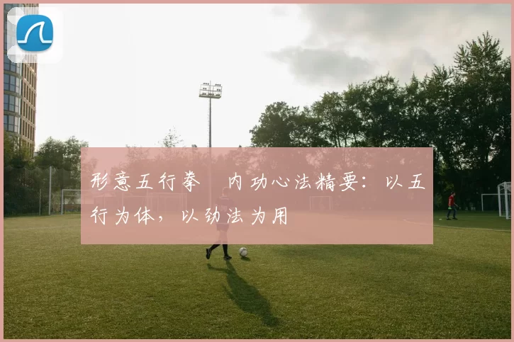 形意五行拳・内功心法精要：以五行为体，以劲法为用