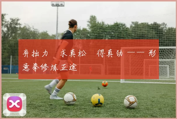 弃拙力・求真松・得真劲 —— 形意拳修炼正途