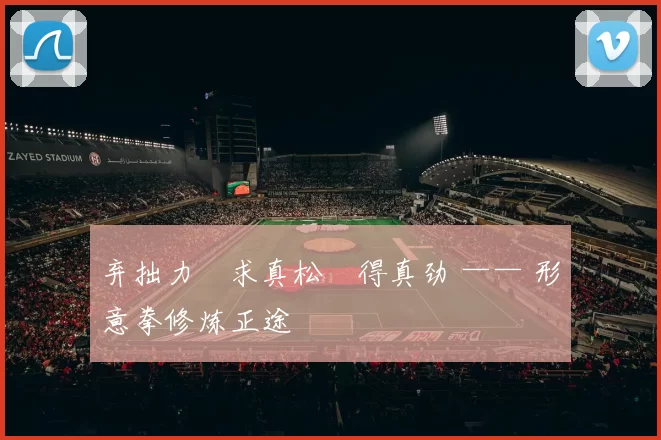 弃拙力・求真松・得真劲 —— 形意拳修炼正途