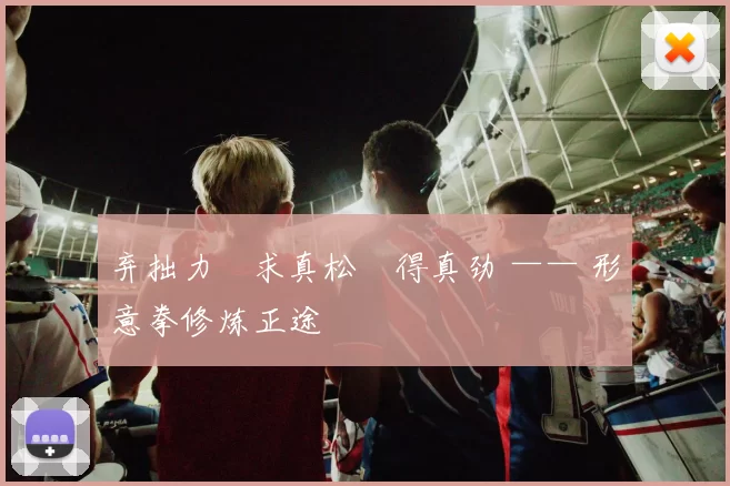 弃拙力・求真松・得真劲 —— 形意拳修炼正途