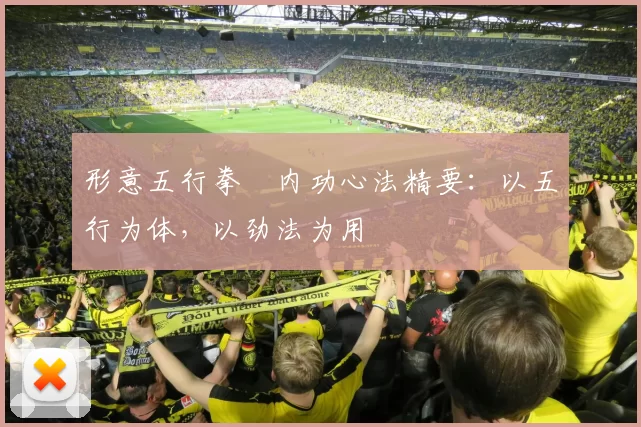 形意五行拳・内功心法精要：以五行为体，以劲法为用