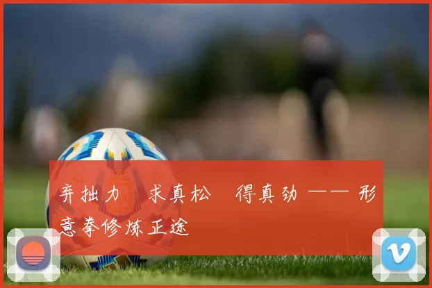 弃拙力・求真松・得真劲 —— 形意拳修炼正途