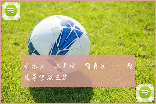 弃拙力・求真松・得真劲 —— 形意拳修炼正途