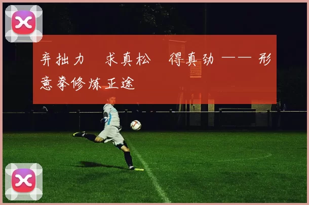 弃拙力・求真松・得真劲 —— 形意拳修炼正途