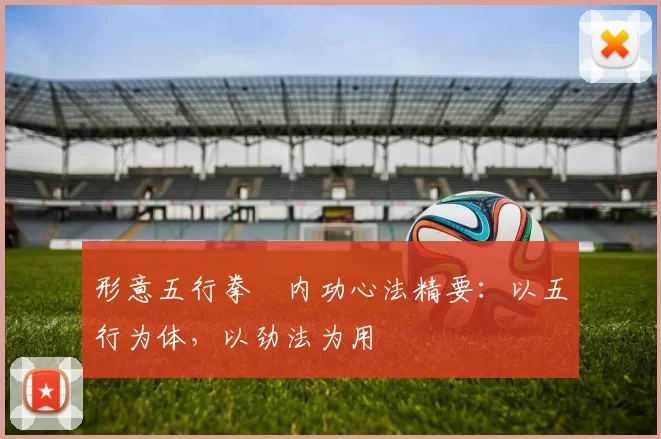 形意五行拳・内功心法精要：以五行为体，以劲法为用