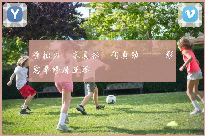 弃拙力・求真松・得真劲 —— 形意拳修炼正途