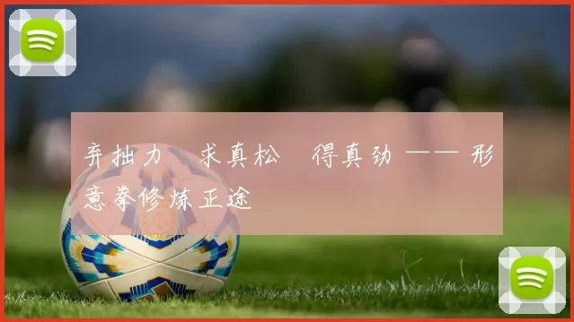 弃拙力・求真松・得真劲 —— 形意拳修炼正途