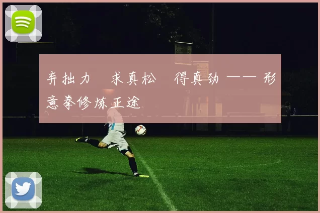 弃拙力・求真松・得真劲 —— 形意拳修炼正途