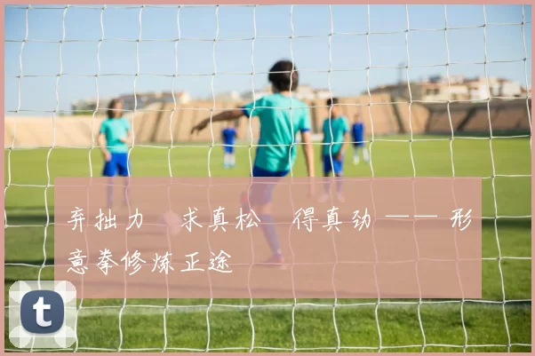 弃拙力・求真松・得真劲 —— 形意拳修炼正途