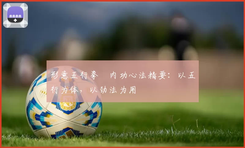 形意五行拳・内功心法精要：以五行为体，以劲法为用