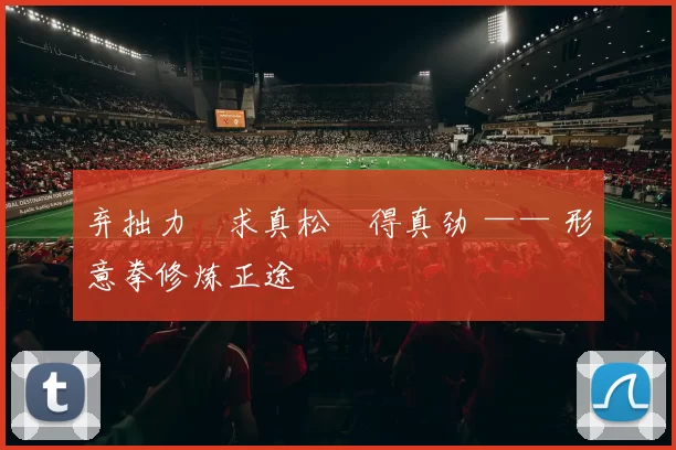 弃拙力・求真松・得真劲 —— 形意拳修炼正途