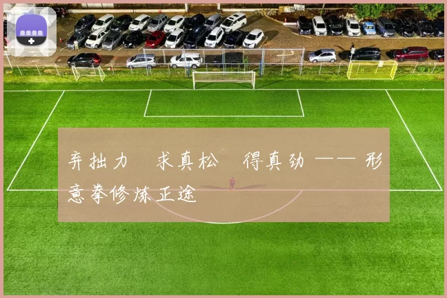 弃拙力・求真松・得真劲 —— 形意拳修炼正途