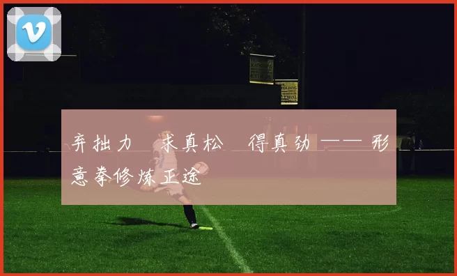 弃拙力・求真松・得真劲 —— 形意拳修炼正途