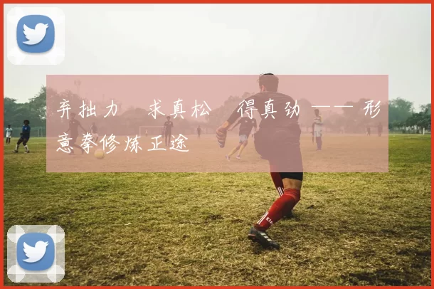 弃拙力・求真松・得真劲 —— 形意拳修炼正途