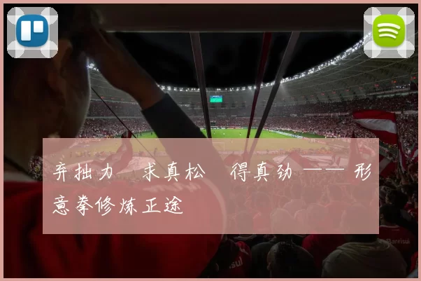 弃拙力・求真松・得真劲 —— 形意拳修炼正途