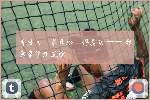 弃拙力・求真松・得真劲 —— 形意拳修炼正途