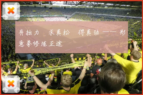 弃拙力・求真松・得真劲 —— 形意拳修炼正途