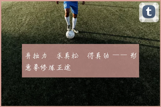 弃拙力・求真松・得真劲 —— 形意拳修炼正途