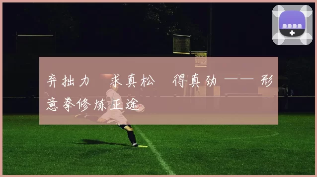 弃拙力・求真松・得真劲 —— 形意拳修炼正途