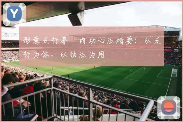 形意五行拳・内功心法精要:以五行为体,以劲法为用