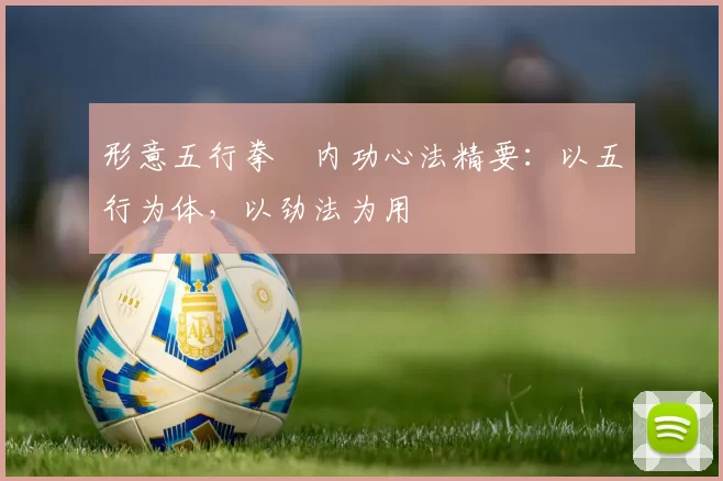 形意五行拳・内功心法精要:以五行为体,以劲法为用