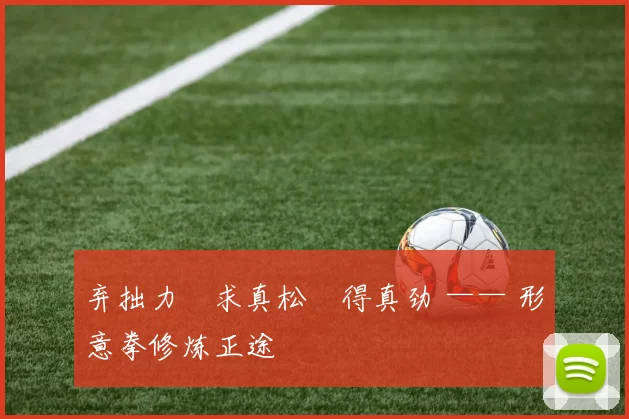 弃拙力・求真松・得真劲 —— 形意拳修炼正途