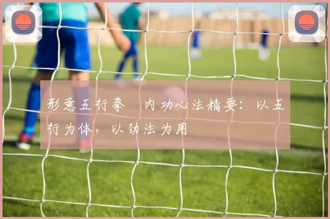 形意五行拳・内功心法精要:以五行为体,以劲法为用