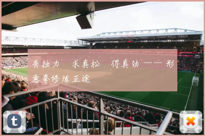 弃拙力・求真松・得真劲 —— 形意拳修炼正途