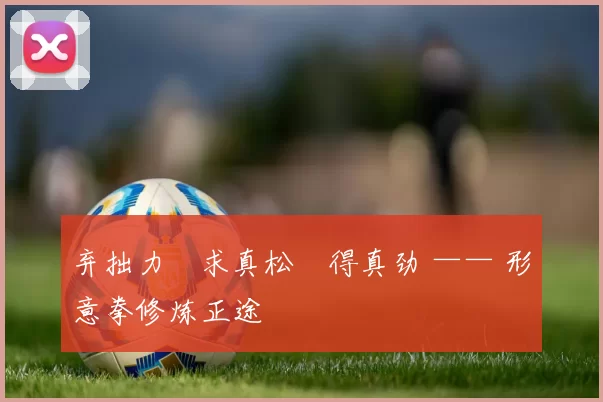 弃拙力・求真松・得真劲 —— 形意拳修炼正途